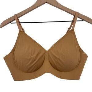 EBY Relief Bra Sunkissed Tan Women L Wireless Supportive Seamless Metal-Free